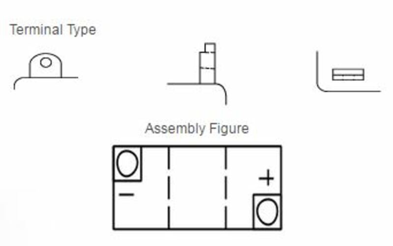 Yuasa -Batterie konventionell ohne Säurepaket - B38-6a