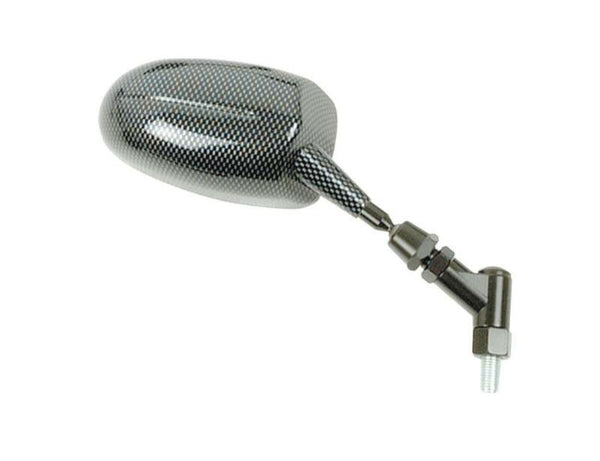 V PARTS F1 Oval Rechter Verstellbarer Spiegel Universell M10/125 - Carbon (1 Stück) MP124R 