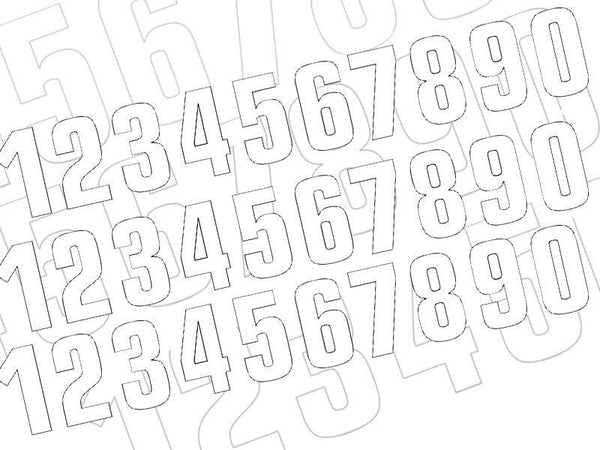 Blackbird Race Number 5 7x5.5cm White Set of 3 Bihr_1_/10/5