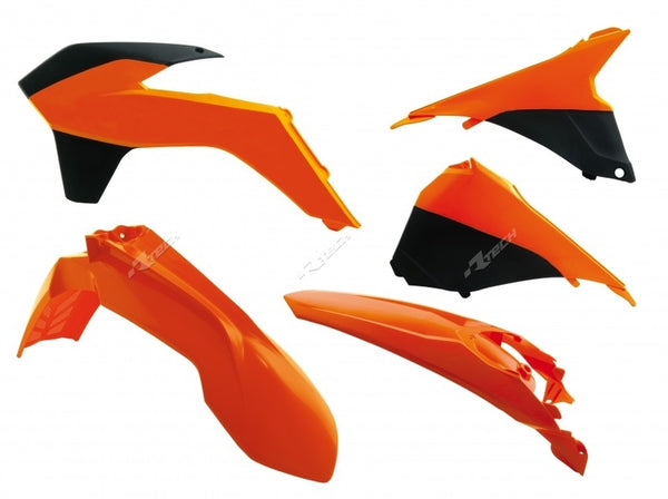 Racetech Plastic Kit OEM Color (2014) Orange/Black KTM Exc/Exc-F 125 und + R-Kitktm-OEM-415