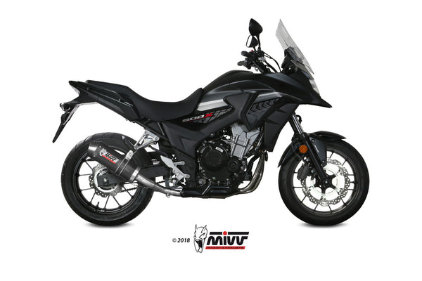 MIVV Ovaler Schalldämpfer Carbon/Carbon Endkappe Honda CB500X H.067.L3C 