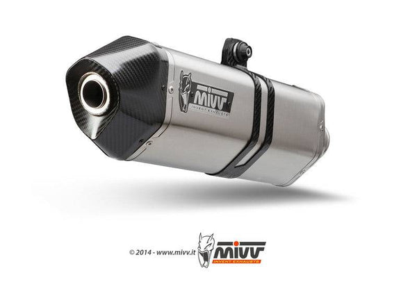 MIVV Speed Edge Stainless/Carbon End Cap Slip-On Suzuki DL650 V-Strom 00.73.s.038.lrx