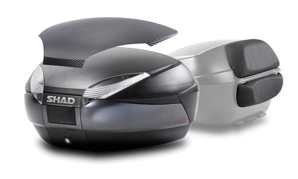 Shad Sh48 DG Top Case + Backrest - Dark Gray /Matt Carbon (D0B48306R)