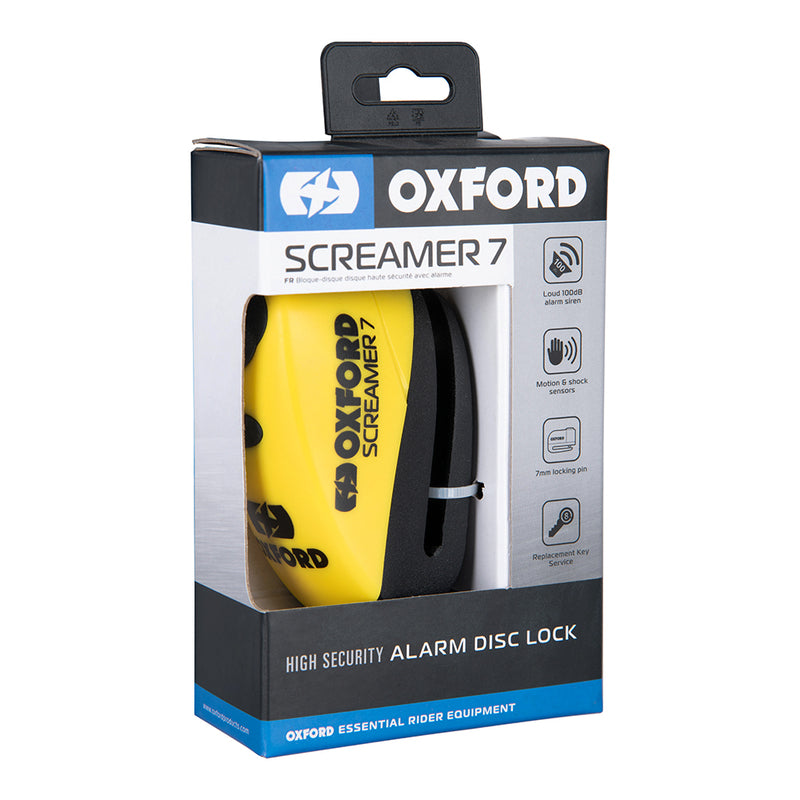 Oxford Screamer 7 Disc Lock - Ø7mm Gelb/Schwarz LK290