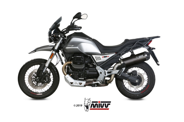 MIVV Ovaler Schalldämpfer Carbon Carbon-Endkappe Moto Guzzi V85TT M.013.LEC 