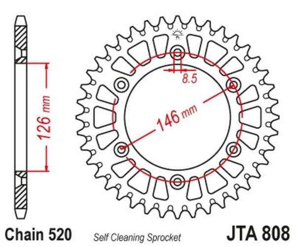 JT Sprocks Aluminium Ultra-Licht selbstverschluss