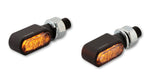 HighSider CNC-LED-Indikatoren Little Bronx, Schwarz, getöntes Glas, E-genehmigt, (Paar) 204-2860