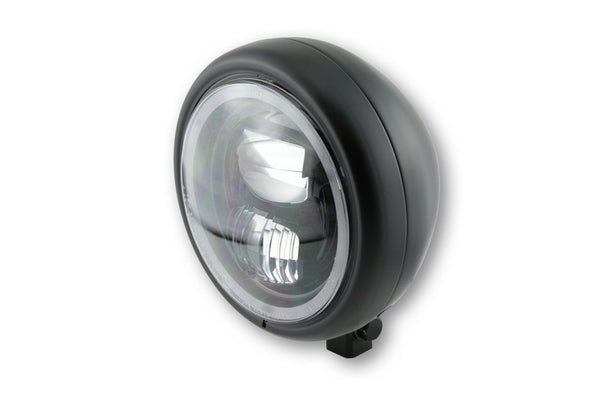 Highsider 5 3/4 "LED-Scheinwerfer Pecos Typ 7 mit Parklichtring, mattschwarz, E-genehmigt