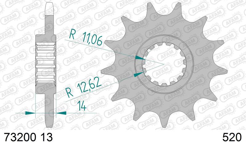 AFAM Steel Standard Front Sprock 73200-520