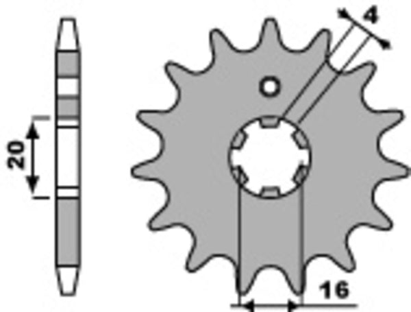 PBR Steel Standard vorderen Kettenrad 554 - 428 554 15 18nc