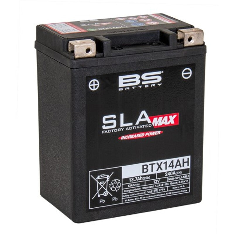 BS BATTERY SLA MAX BATTERY MAINTENANCE FREE FACTORY ACTIVATED - BTX14AH MAX FA