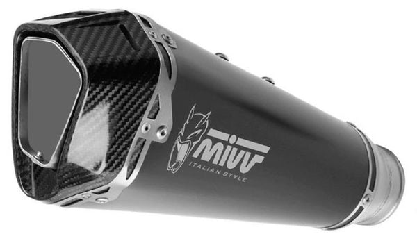 MIVV Delta Race Universal Muffler Black Stainless Steel / Carbon - Right Side 00.73.KU.001.SDRB 