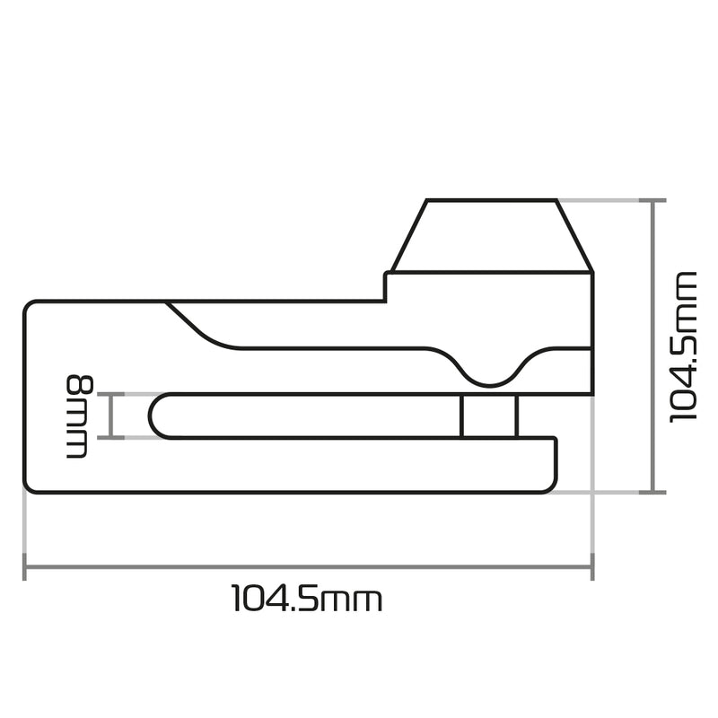 Oxford Titan Ø10mm Pin Disc Lock - Black Lk485