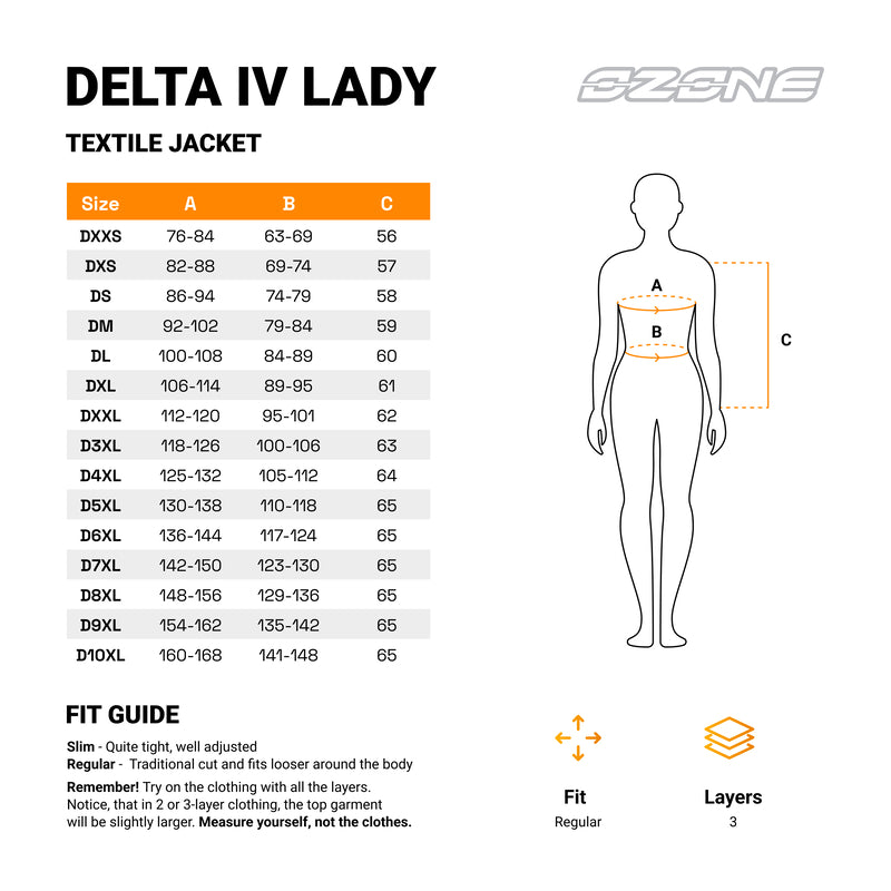 Ozone Lady Textile MC-Jacket Delta IV Schwarz