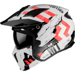 MT Helme öffnen MC Helm Streetfighter Twin Pearl White