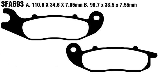 EBC -Bremsbelag Kohlenstoff -Roller SFAC693