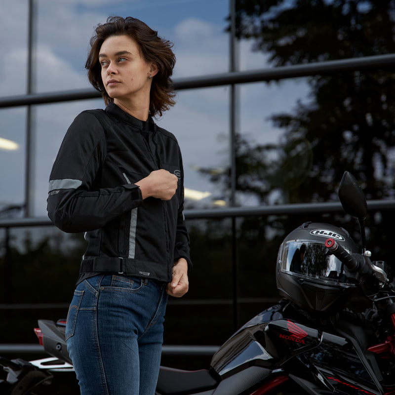 Ozone lady textile mc-jacket dart black