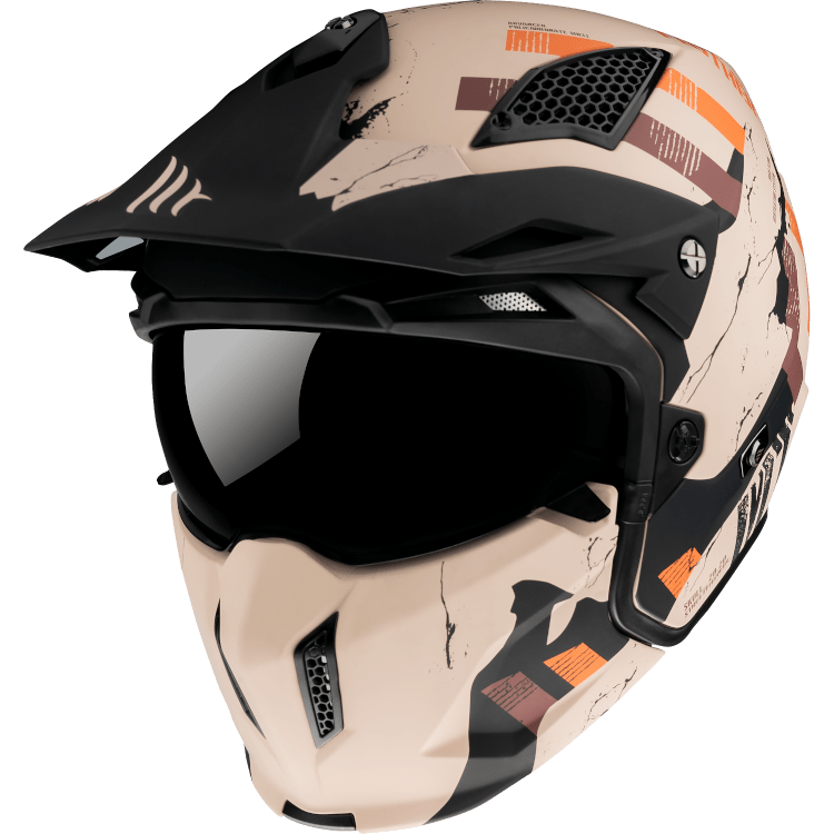 MT -Helme öffnen MC Helm Streetfighter A14 Matt Orange