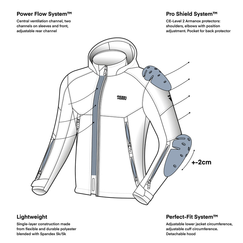 Rebelhorn Softshell Mc-Jacket Slash Schwarz /Rot