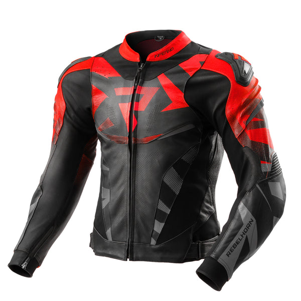 Rebelhorn MC-Lederjacke Inferno schwarz /rot