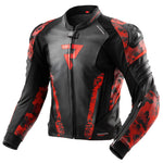 Rebelhorn MC-Lederjacke Veloce Schwarz /Camo Rot