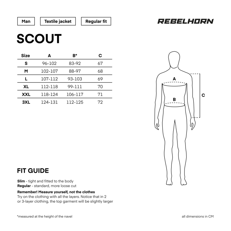 Rebelhorn Textile MC Jacke Scout Schwarz