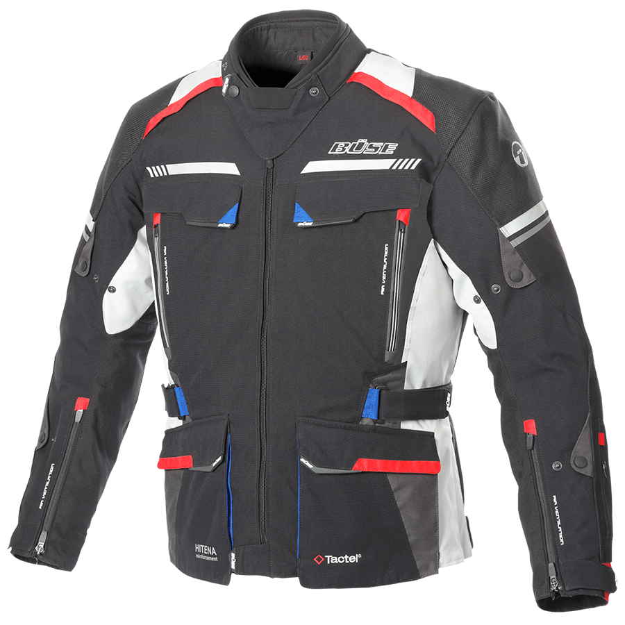 Büse Textile MC Jacke Highland II Schwarz /Rot