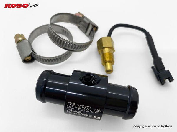 Koso Wassertemperatursensoradapter für Ø18mm Schlauch BG018B00
