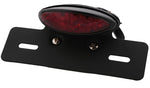 V PARTS Oval Rear Light w/ License Plate Holder Black Universal 022-BRI