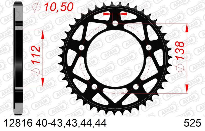 AFAM STAEL STAHRE HINTER -Kettenrad 12816 - 525