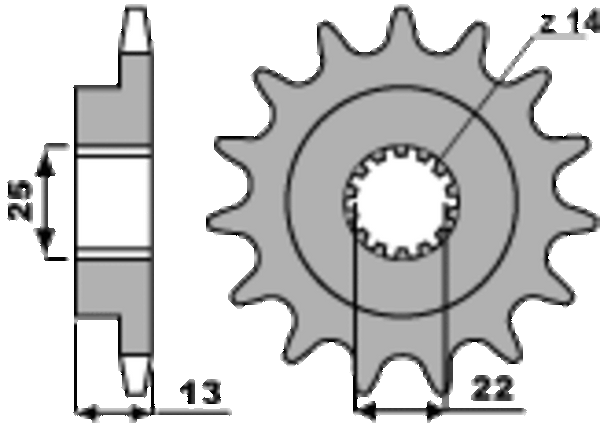 PBR -Stahl Standard vorderen Kettenrad 2201 - 525 2201 16 18nc