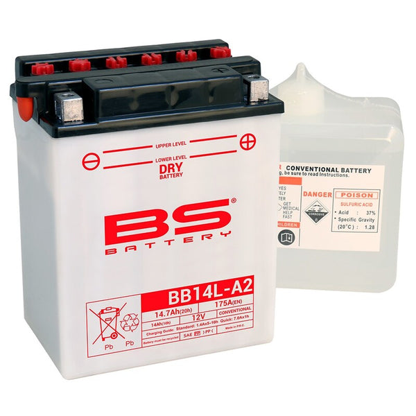 BS Battery Hochleistung mit Säurepaket - BB14L-A2 