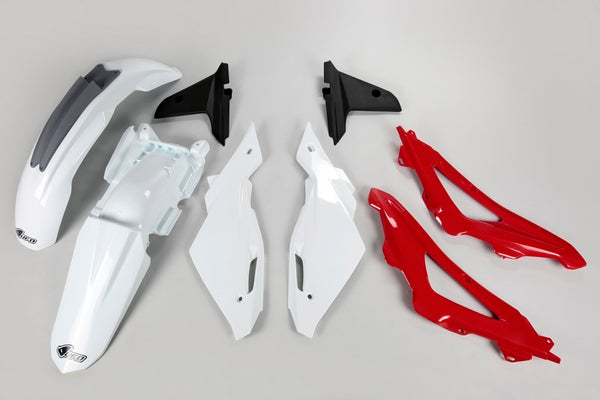 UFO Plastic Kit Oem Color White/Red/Gray Husqvarna CR125 Hukit611@999