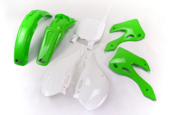 UFO Plastic Kit Oem Color Green/White Kawasaki KX125/250 Kakit200@999