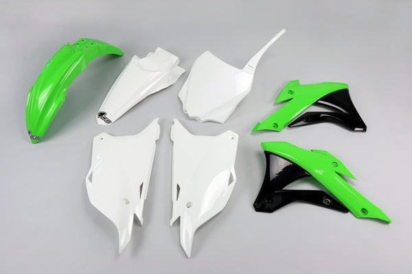 UFO Plastic Kit OEM Color (2014) Green/White/Black Kawasaki KX85 Kakit22@999