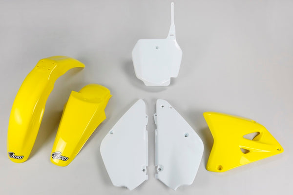 UFO PLASTIC KIT OEM COLOR YELLOW/WHITE (02-17) Suzuki RM85 Sukit405@999