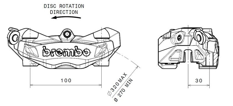 BREMBO M4 Front Left Brake Caliper Natural Ø32mm 920.B690.07