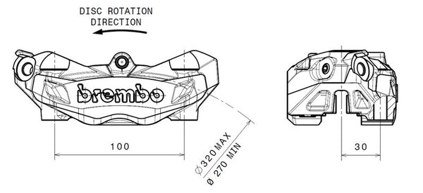 Brembo M4 Front Left Brake Caliper Natural Ø32mm 920.B690.07