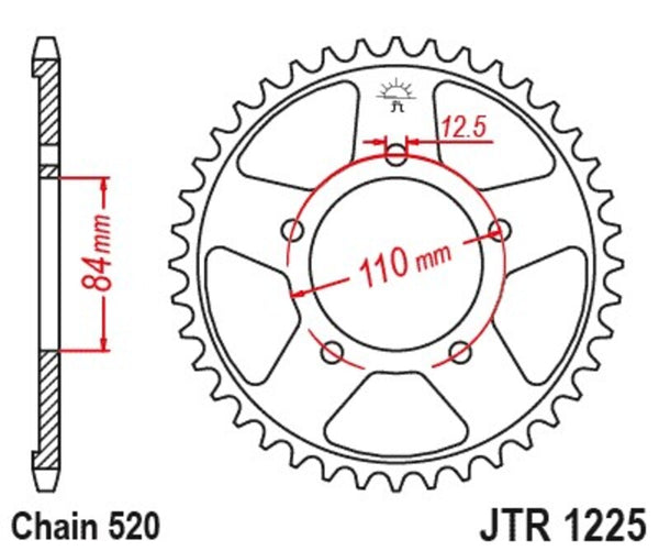 JT Sprock's Steel Standard Rear Sprock 1225 - 520 JTR1225.40