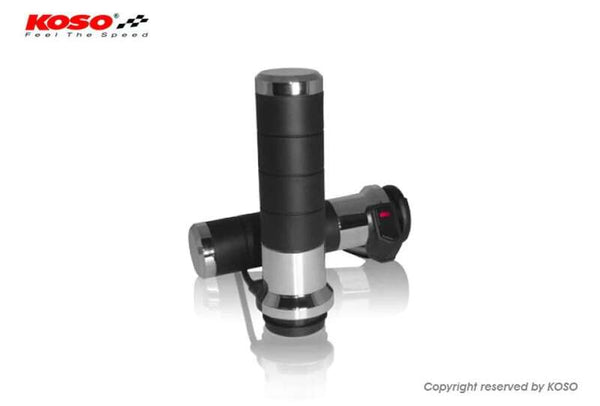 Koso Heating Grips Titan-X mit integriertem Schalter für Harley Davidson®, Chrome AX068M10 geeignet