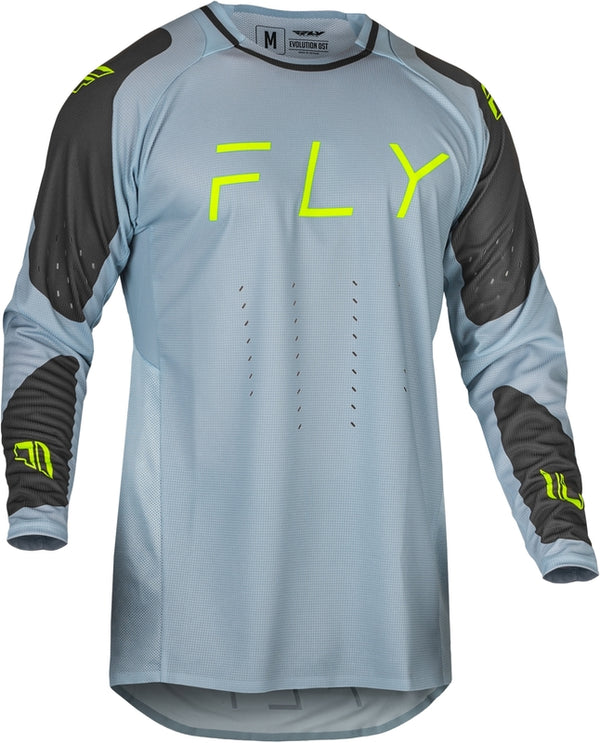 Fly Racing Evolution DST Jersey - Eisgrau/Holzkohle/Neongrün 377-121m