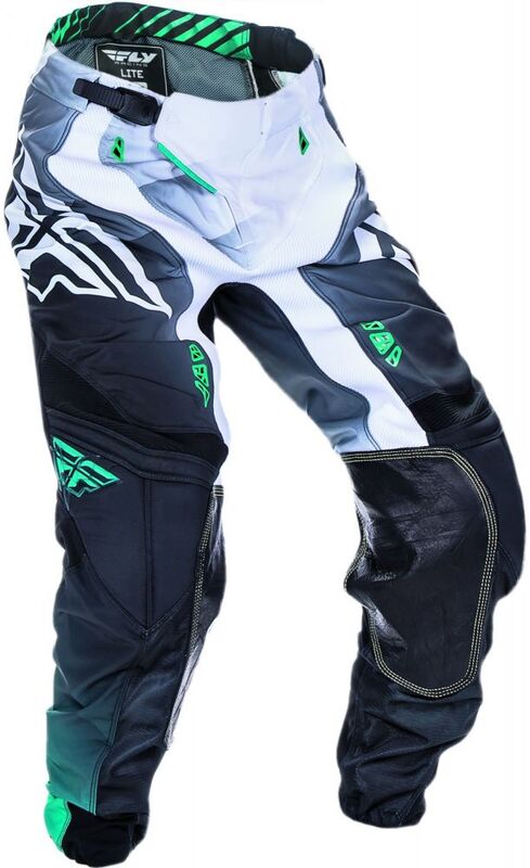 Fly Racing Lite Hydrogen Pants Black/White/Teal Sz 28 370-73028