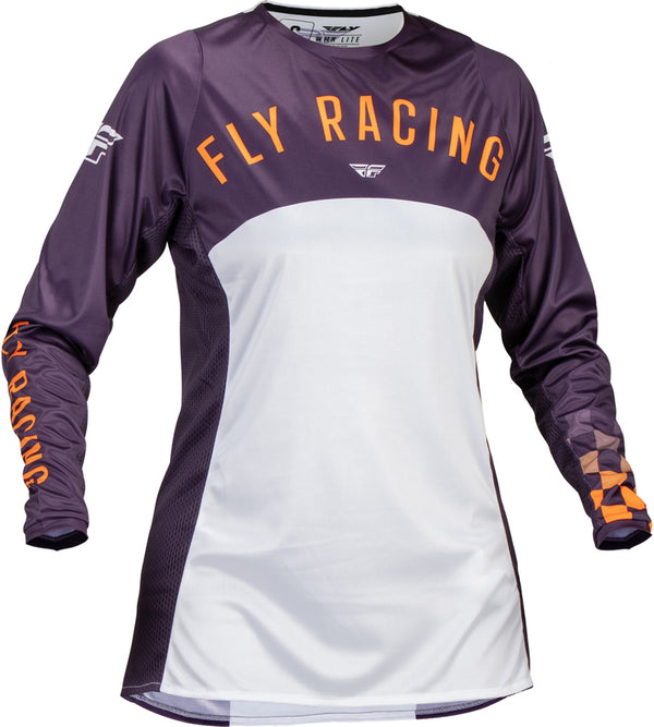 Fly Racing Lite Woman Jersey - Deep Purple/White/Neon Coral 377-621x