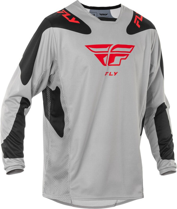 Fly Racing Kinetic Sym Jersey - hellgrau/rot/schwarz 378-420m