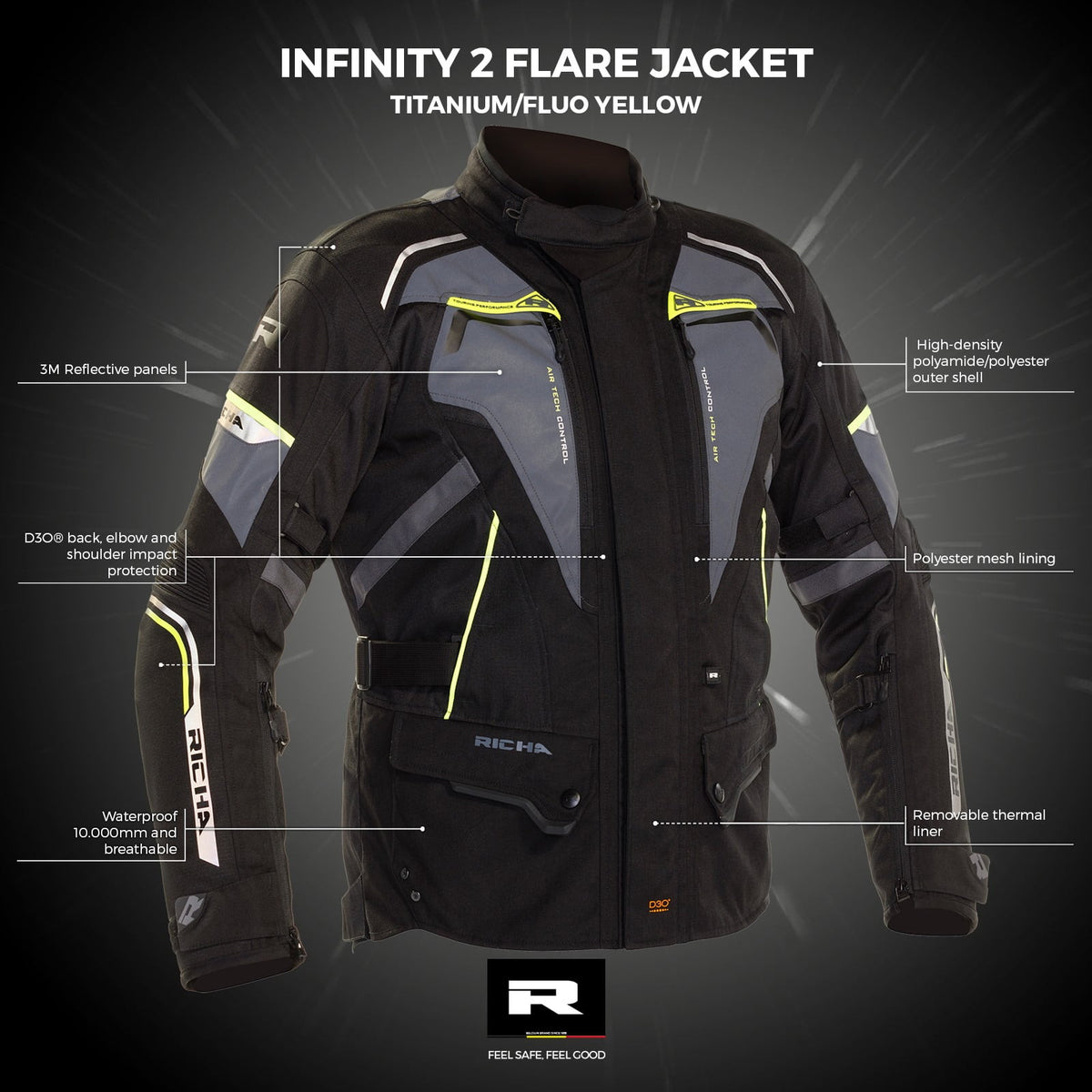 Richa Dam Textil Mc-Jacke Infinity 2 Flare Flu 