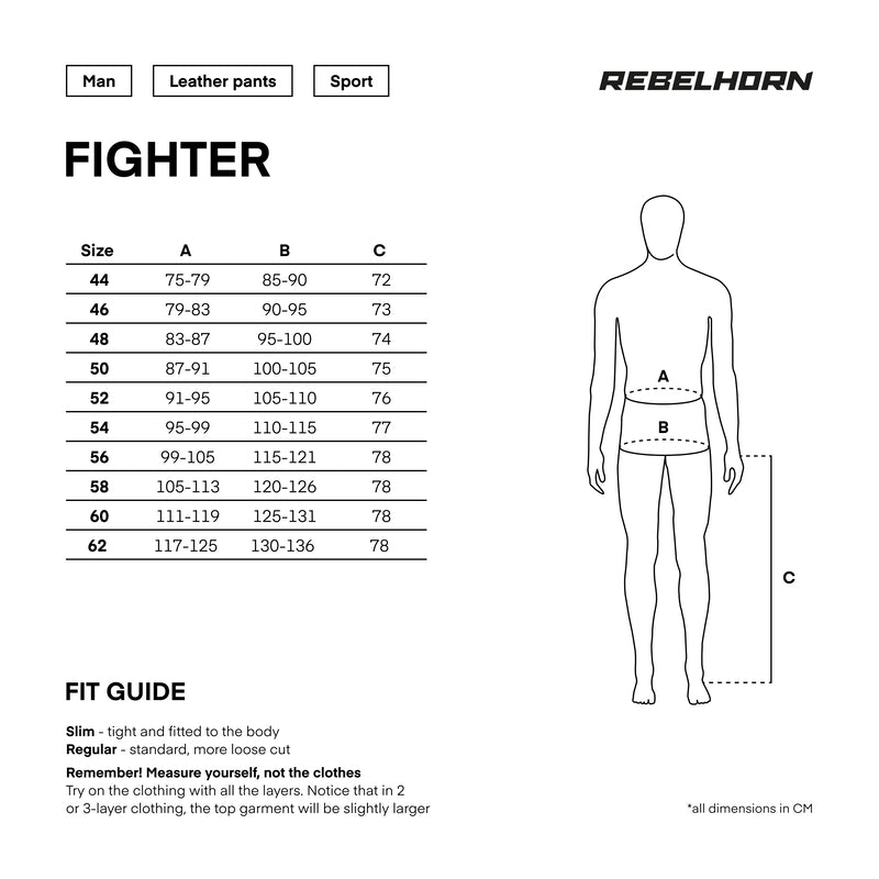 Rebelhorn Mc-Skinnhosen Fighter Schwarz 