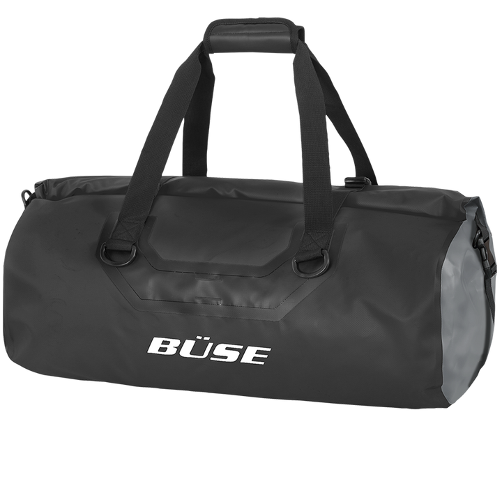 BÜSE Drybag 30 Liter Svart, vattentät motorcykelväska med robust design. Perfekt för säker förvaring av packning under motorcykelresor.
