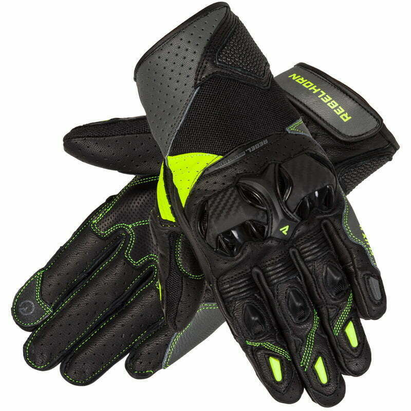 Rebelhorn Frauen MC Handschuhe Flux II Schwarz /Grippe