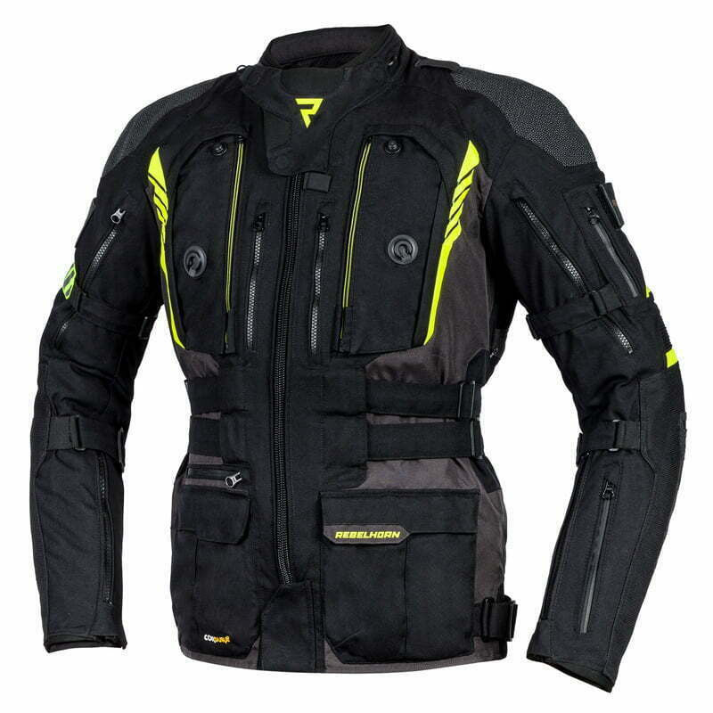 Rebelhorn Textil Mc-Jacke Patrol Schwarz /Flu 