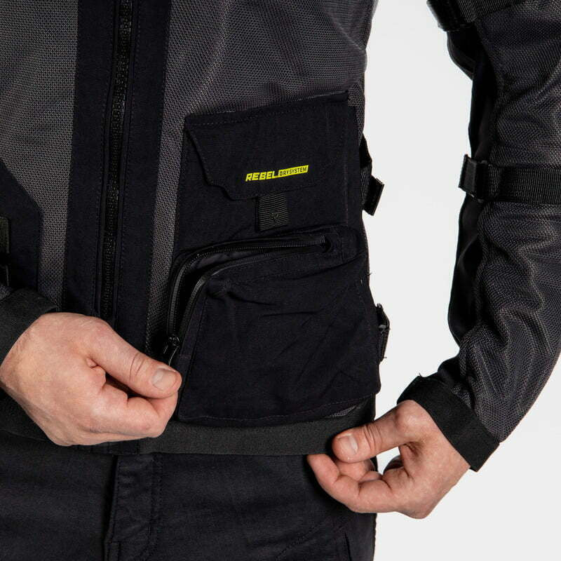 Rebelhorn Textile Motorcycle Jacket Brutale Black /Flu 